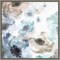 Soft Cascade I (Floral) by Eva Watts 16-in. W x 16-in. H. Canvas Wall Art Print Framed in Grey